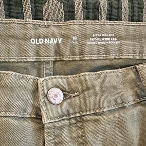 Olive Green Wide Leg Jeans 18 Tall